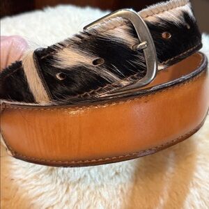 Bona Allen Calf Hair, Cow Hide Belt, Sz 40